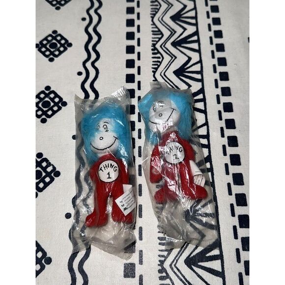 Kellogg's 2003 Dr. Seuss The Cat in the Hat Movie 4" Mini‎ Plush Set Thing 1 & 2 - Picture 1 of 3